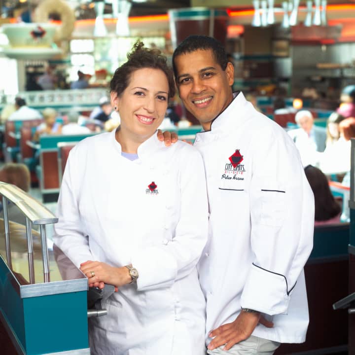 City Limits Executive Chef Peter Assue, right, with wife Pastry Chef Tracy Kamperdyk Assue.