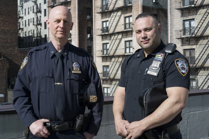 New York City Police officers from Manhattan&#x27;s 34th Precinct, Detective Thomas Troppman and Police Officer Edwin Rodriguez, of Ossining, have been recognized for their work as neighborhood coordinating officers.