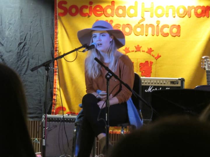 Roisin DeBonis performs during Acoustic Underground at Tappan Zee High School.