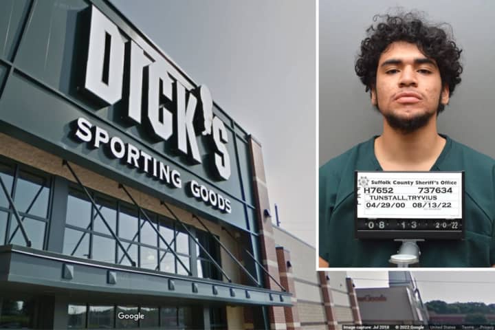 Treyvius Tunstall, age 22, was charged with attempted murder for allegedly attacking three people with a machete at Dick&#x27;s Sporting Goods in Patchogue on Friday, Aug. 12.