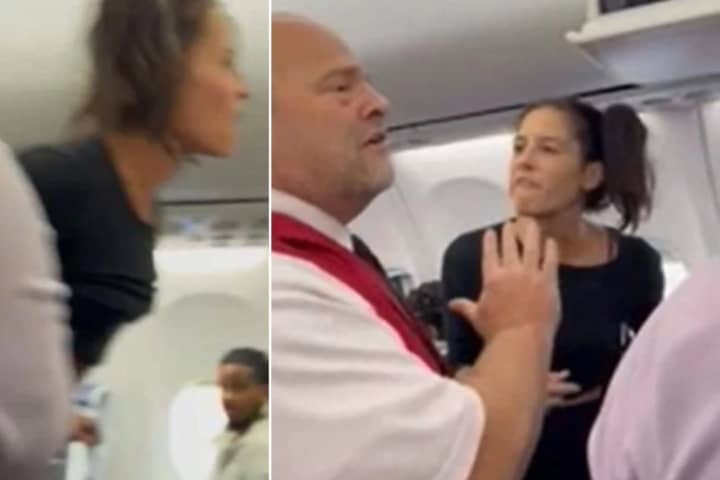 An altercation over a passenger’s furry flight companion on a plane to New York led to an epic meltdown that was all caught on video and has since gone viral online.