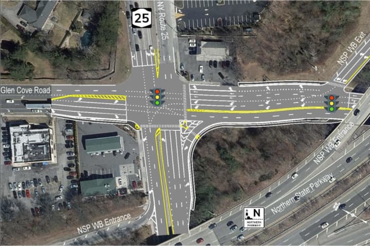 Work has begun on a $3.8 million improvement project near Glen Cove Road and Jericho Turnpike in Westbury aimed at enhancing safety and mobility.