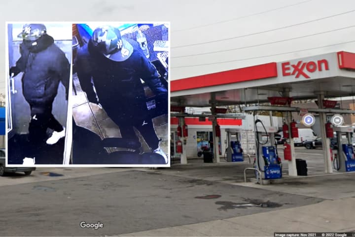 Nassau County Police are asking for help locating a suspect caught on surveillance footage during a robbery that occurred at the Exxon gas station on Sheridan Boulevard in Inwood on Sunday, Dec. 4.