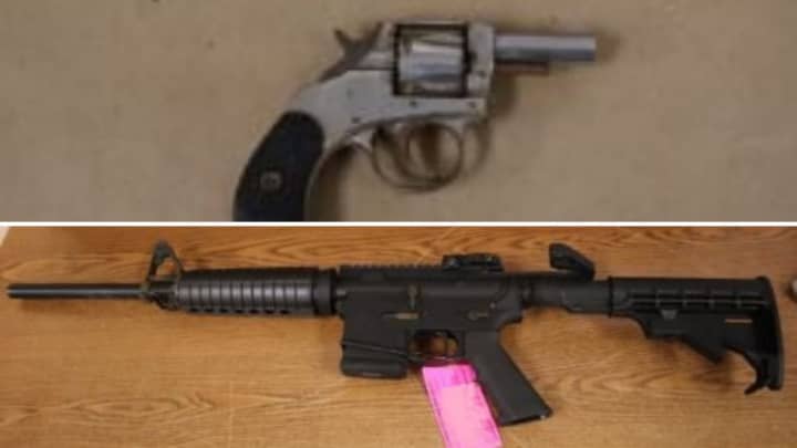 Police seized an AR-15 rifle and a .32 caliber revolver after responding to a report of a man running around a Long Island park with a gun.