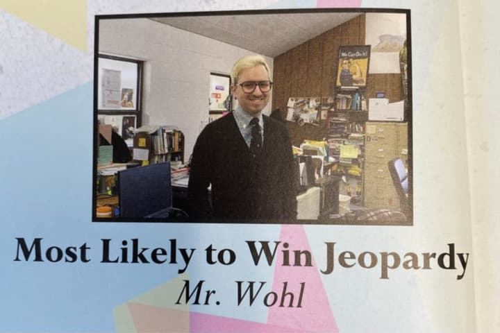 Seniors voted Dan Wohl &quot;most likely to win Jeopardy!&quot; during his first year of teaching at Syosset High School in 2022.