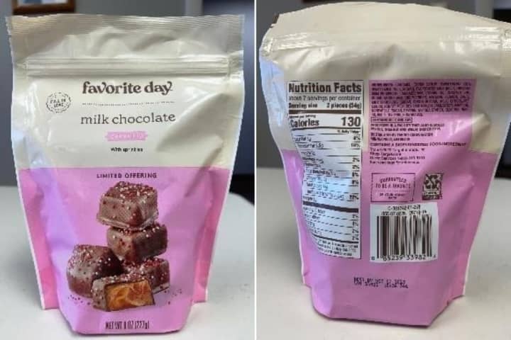 Silvestri Sweets is voluntarily recalling its eight ounce bags of Favorite Day branded Valentine’s Milk Chocolate Covered Caramels with Nonpareils because they may contain an undeclared tree nut.