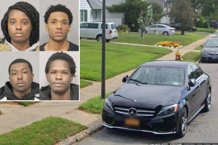Nassau County Police arrested (from top left) Linette Richards, age 21; Omary Black, age 22; Honore Philippeaux, age 23; and Jean Renoldson, age 22 for allegedly prowling cars on Lawrence Avenue in Wantagh on Tuesday, Feb. 28.