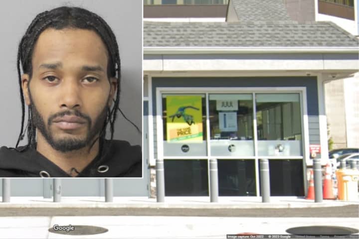 Kyle Jackson, age 27, is accused of possessing numerous photos of fraudulent ID and social security cards after being nabbed at the Mobil gas station on Northern Boulevard in Manhasset on Tuesday, March 14.