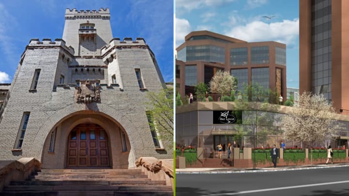 Two projects in Downtown White Plains that were given final and preliminary approval for financial incentives include the Armory Plaza affordable housing complex (left) and City Square retail, office, restaurant, and residential development (right).