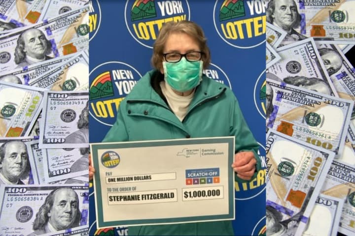 Stephanie Fitzgerald, of Brentwood, claimed the top prize on the $1,000,000 Bonus Word Cashword scratcher.