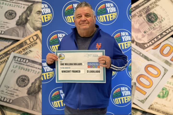 Vincent Franco, of Patchogue, claimed the $1 million top prize on New York Lottery&#x27;s Cash X20 scratch-off game.