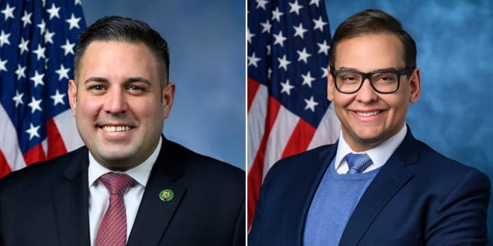 New York Reps. Anthony D&#x27;Esposito (left) and George Santos.