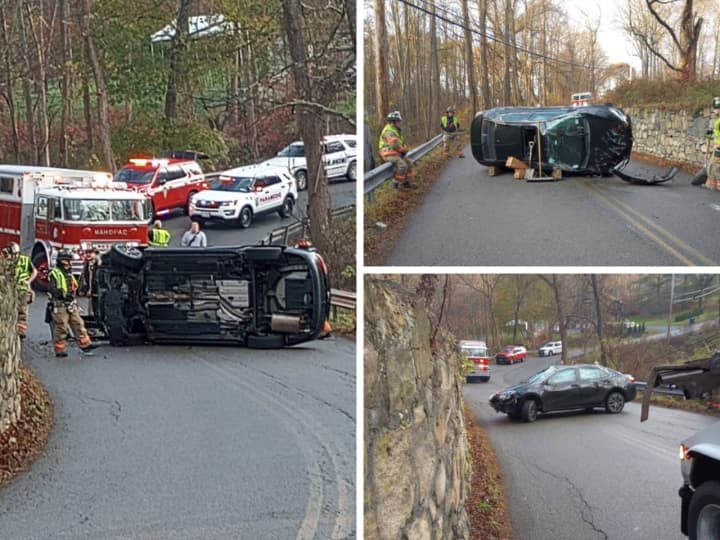 The rollover crash happened on Union Valley Road in Mahopac, fire officials said.