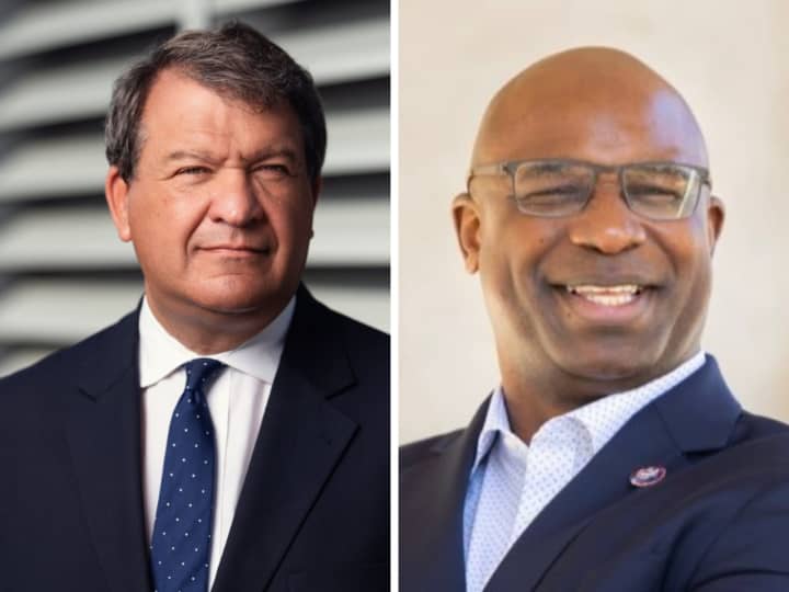 Westchester County Executive George Latimer (left) has announced a Democratic Congressional primary challenge against NY-16 Rep. Jamaal Bowman.&nbsp;