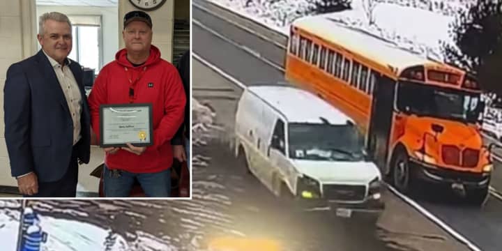 Surveillance footage of the near collision on Route 7 in Pittstown Tuesday, Jan. 30. Inset: Rensselaer County Executive Steve McLaughlin (left) and Barry Sullivan.
  
