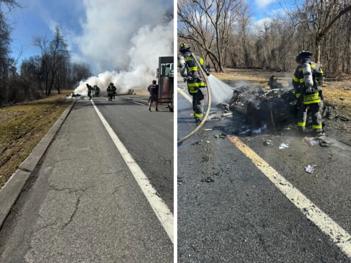 The blaze happened on the Saw Mill River Parkway in Hawthorne.&nbsp;