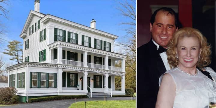 Marylou Whitney (pictured with husband John Hendrickson) listed her longtime Saratoga Springs estate, Cady Hill, for $16 million.&nbsp;