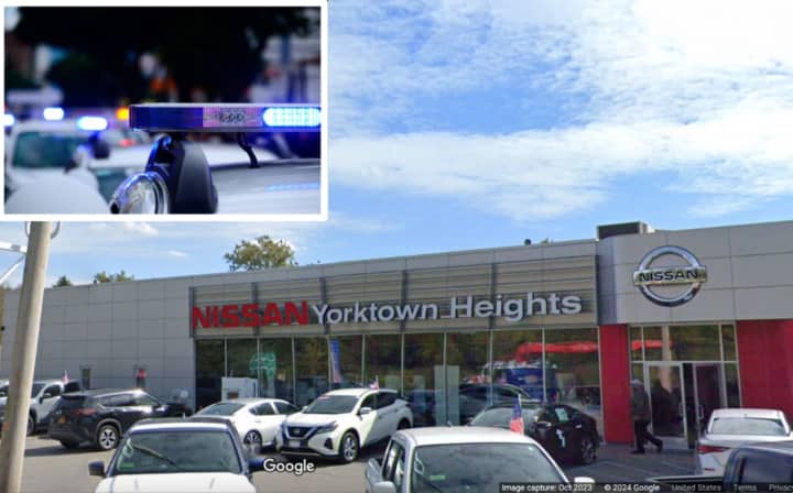 The theft happened at the Nissan of Yorktown Heights Dealership, police said.