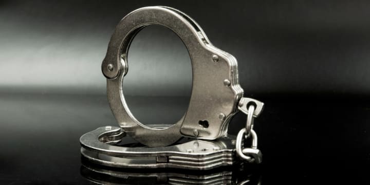 Handcuffs. Police did not release Derek Thistle's mugshot.&nbsp;