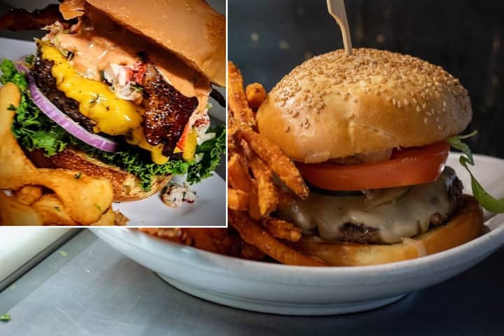 Illusive&#x27;s &quot;Bougee Burger&quot; (left) and a hamburger at Chatham Brewery are among 29 vying for the title of &quot;Best New York Burger.&quot;
