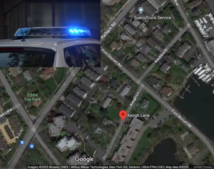 The menacing incident happened in New Rochelle on Keogh Lane, police said.