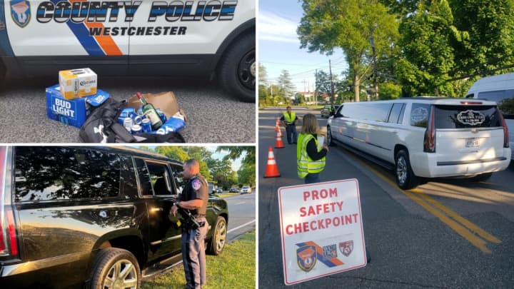 Police in Westchester have been confiscating alcohol from high school students and checking vehicles at several prom safety checkpoints throughout the county.
