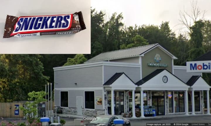 The Snickers bar was taken from the COCO Farms store at 3700 Barger St. in Yorktown, police said.
