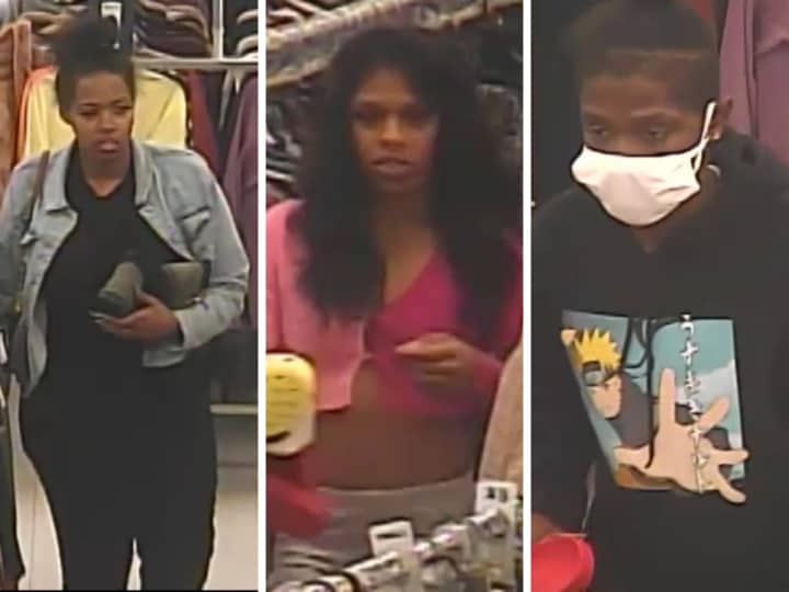 Police released security footage of two women and a man accused of stealing $500 worth of clothing from a Marshalls on Long Island.