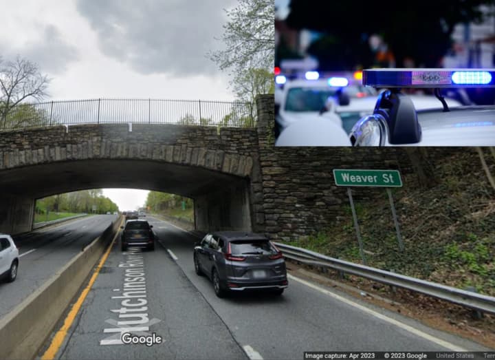 The crash happened when a truck carrying plastic wrap struck the Weaver Street overpass on the northbound Hutchinson River Parkway in New Rochelle.