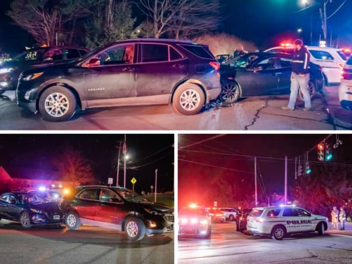 A two-car collision briefly shut down Route 6N in Mahopac.