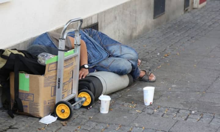 A homeless individual