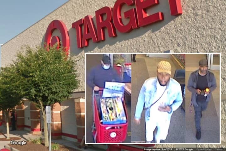 Suffolk County Police are working to identify three people accused of stealing more than $1,200 worth of merchandise from a Medford Target in March 2023.