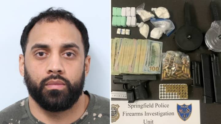 Springfield resident Ivan Marrero Jr. faces a long list of charges after high-capacity magazines, drugs, and cash were found in his Eastern Avenue home during a search, police said.