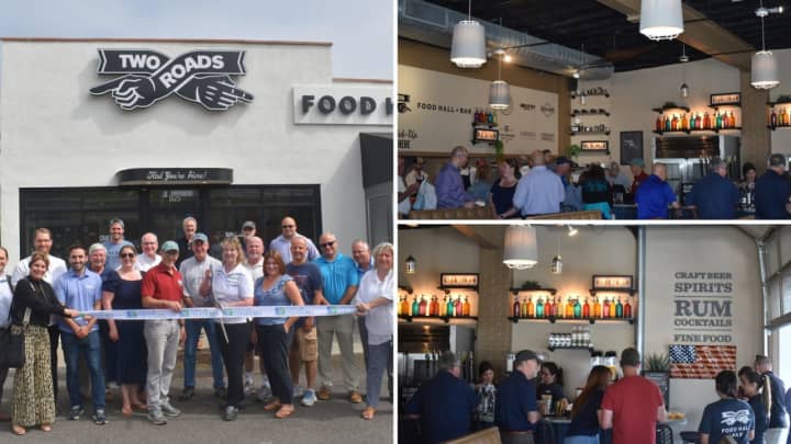 The all-new Two Roads Food Hall + Bar celebrated a ribbon-cutting ceremony on Thursday, June 22.
