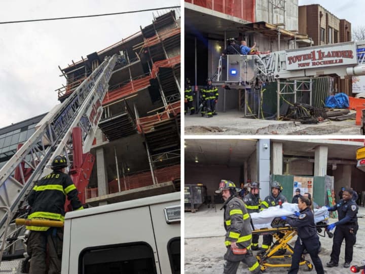 The New Rochelle Fire Department rescued three injured workers at the same construction site in the span of three days.