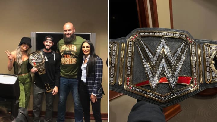 Bristol Police Officer Alec Iurato received a WWE belt.