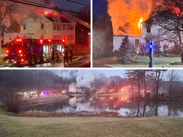 The Whitney House, located at the University of Connecticut&#x27;s Storrs campus, went up in flames on Friday, Jan. 20.