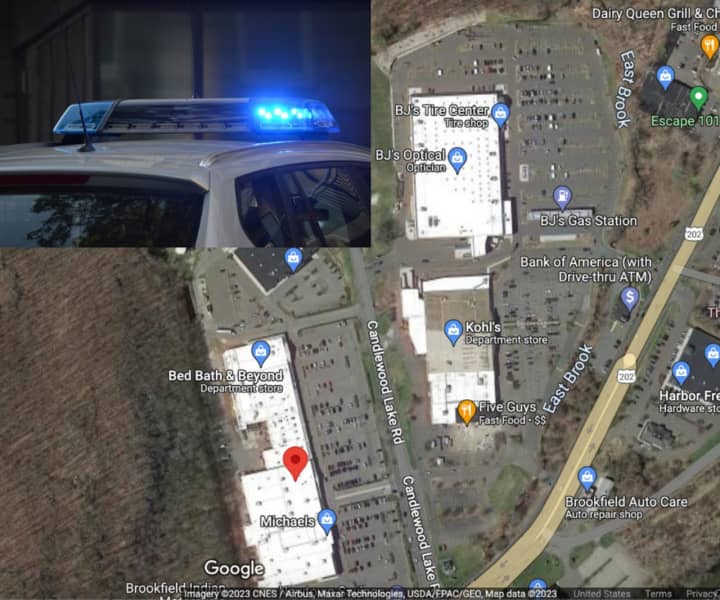 The two men were caught in the parking lot of 14 Candlewood Lake Rd., across the street from the Kohl&#x27;s store where the fight was falsely reported to be taking place.