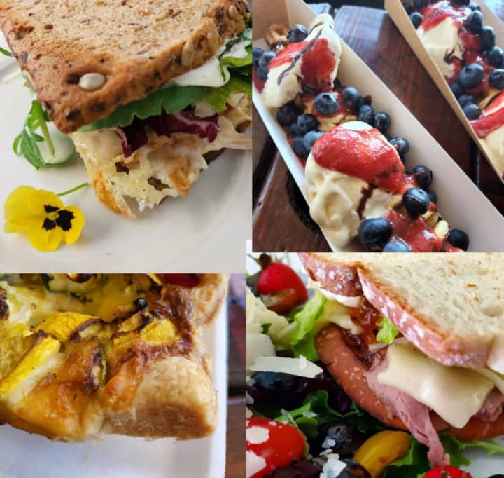 Yummy sandwiches, quiche, and sweets are all offered at Cafe 1840.