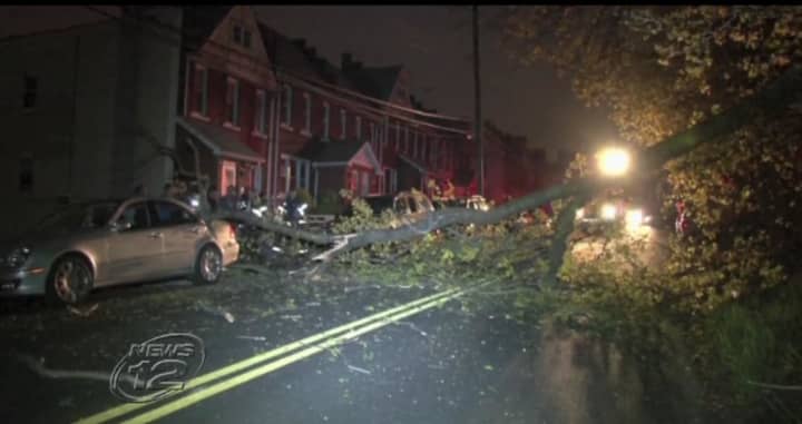 A downed tree on Frederic Street early Friday knocked out power to dozens of Yonkers neighbors.