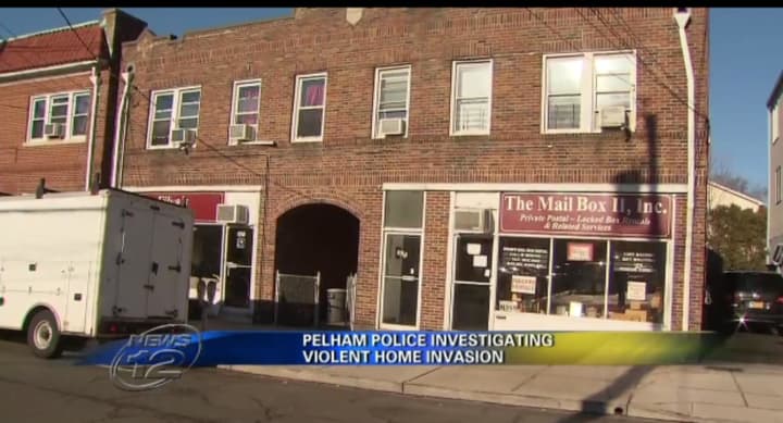 Pelham police are looking for three men witnesses saw enter this Pelham building where a man and woman were injured Sunday.