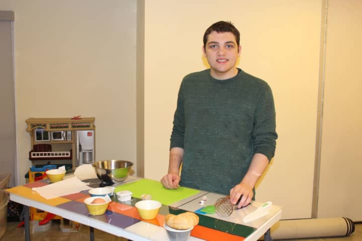 Vincent Bruzzese during the Darien YMCA “Visual Mixing Bowl” program for individuals with Special Needs.