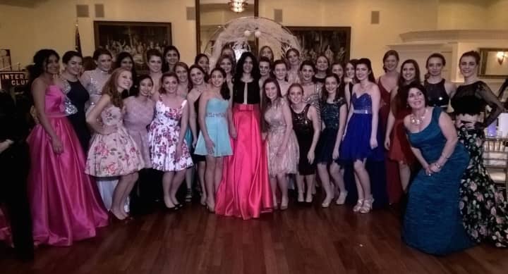 The ladies of the Midland Park and Ramapo high schools fashion show pose together.