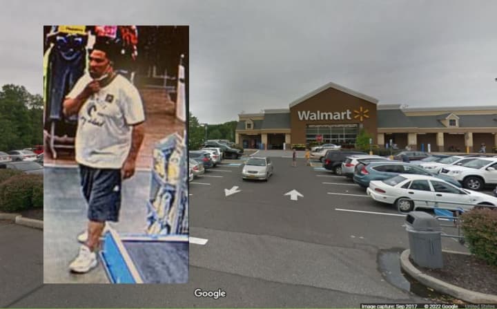 Police asked the public for help locating a man who is accused of stealing a speaker from a Walmart in Setauket.