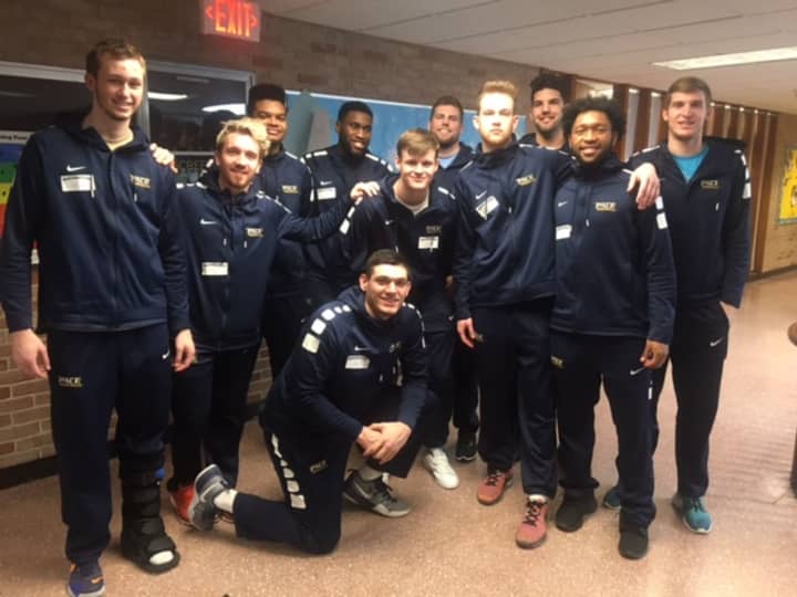 The Pace University men&#x27;s basketball team paid a visit to William B. Ward Elementary in New Rochelle as part of their community outreach program.