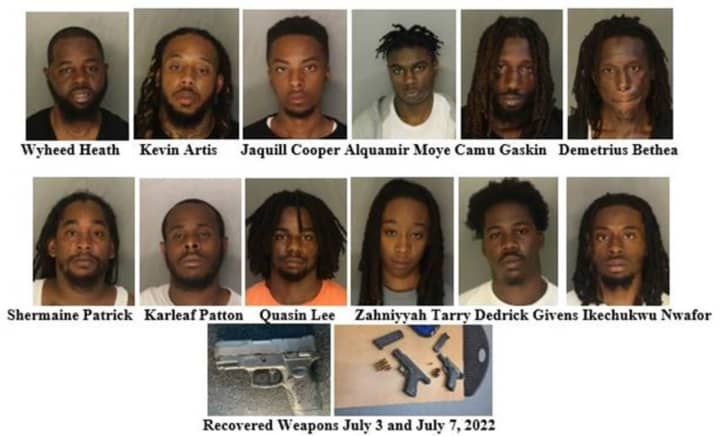 Police recovered 19 illegal firearms, loaded magazines, heroin and more from more than a dozen individuals in Newark between June 28 and July 7.