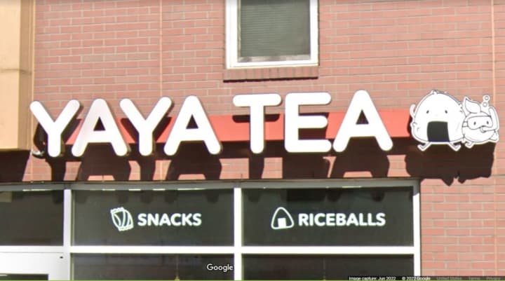 A Yaya Tea sign from the Newark, New Jersey location