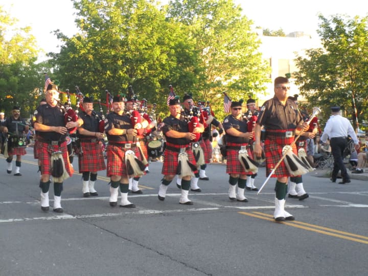 Bagpipes were in full display during Wednesday night&#x27;s Fireman&#x27;s Carnival parade in Yorktown.