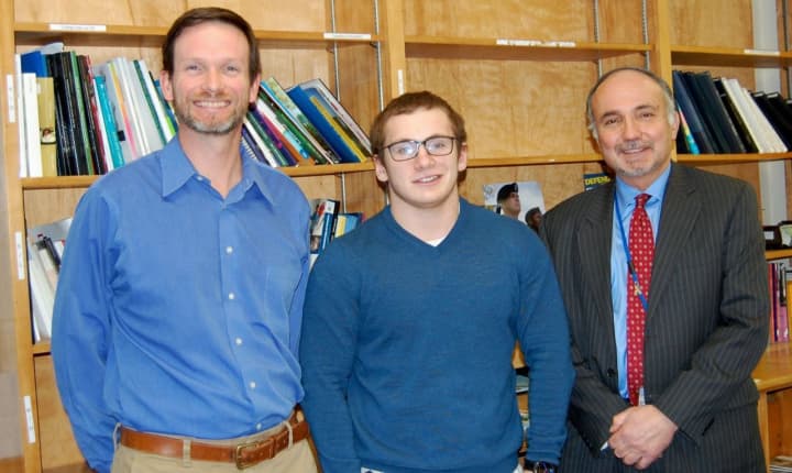 From left to right: Allen Regar, NVOT Guidance Counselor, Benjamin Zangoglia, and Bruce Sabatini, NVOT Principal