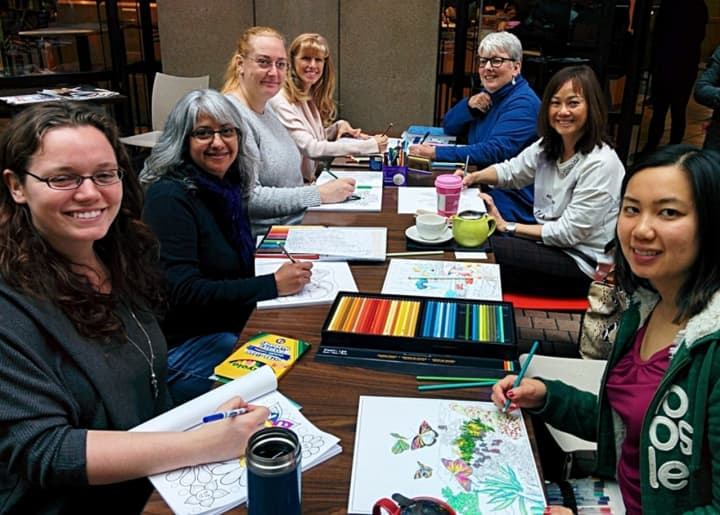 Enjoy adult coloring at the JFK Library in Wallington